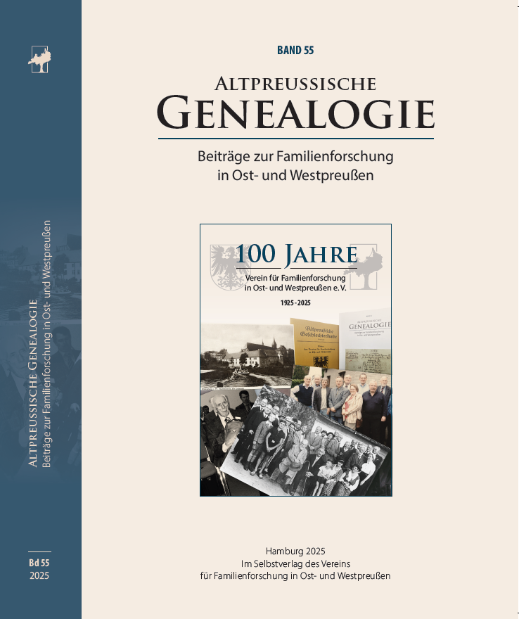 Buchcover "Altpreußische Genealogie, Band 55"